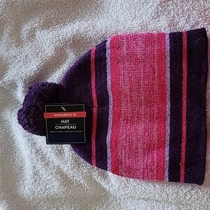 Women's Purple and Pink Beanie